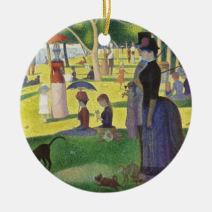Ornamento De Cerâmica Domingo em La Grande Jatte por Georges Seurat