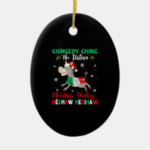 Ornamento De Cerâmica Dominick O Donkey Italiano De Natal