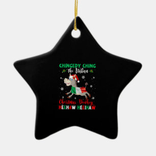 Ornamento De Cerâmica Dominick O Donkey Italiano De Natal