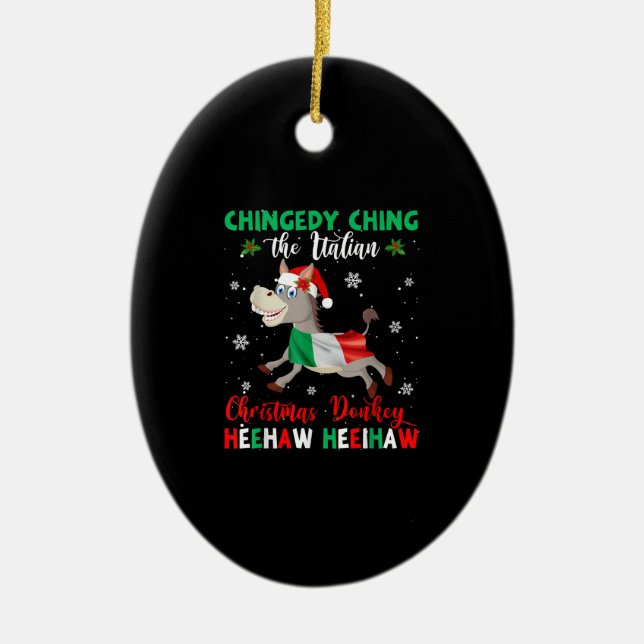 Ornamento De Cerâmica Dominick The Christmas Donkey-Italiana Donkey (Frente)