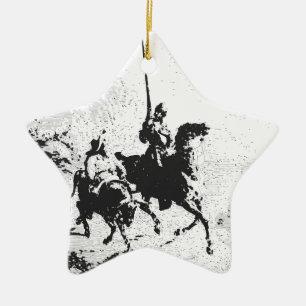 Ornamento De Cerâmica Don Quixote e Sancho Panza