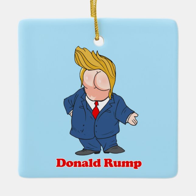Ornamento De Cerâmica Donald Rump Anti Trump (Frente)