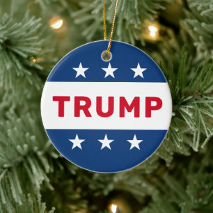 Ornamento De Cerâmica Donald Trump 2024 Classic Star