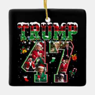 Ornamento De Cerâmica Donald Trump 47.º Presidente 2024 Papais noeis de