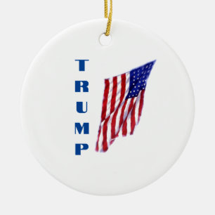 Ornamento De Cerâmica Donald Trump American Flag Pop Art