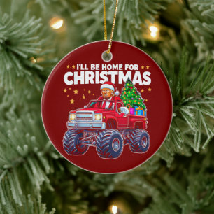Ornamento De Cerâmica Donald Trump Christmas Estarei em casa para o Na