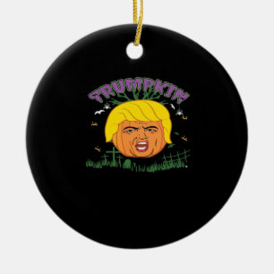 Ornamento De Cerâmica Donald Trumpkin Faz Excelente De Halloween Novamen
