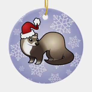 Ornamento De Cerâmica Doninha do Natal
