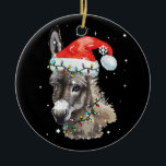 Ornamento De Cerâmica Donkey Christmas Color Luz Santa Hat Donkey<br><div class="desc">Donkey Christmas Color Luz Xmas Santa Hat Donkey Dons</div>