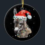 Ornamento De Cerâmica Donkey Christmas Color Luz Santa Hat Donkey<br><div class="desc">Donkey Christmas Color Luz Xmas Santa Hat Donkey Dons</div>