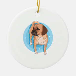 Ornamento De Cerâmica Dono de Puggle Amante de Puggles