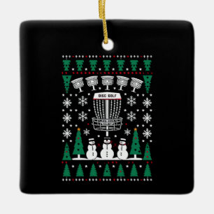Ornamento De Cerâmica Dons do Pajama do Suéter de Natal Feio do Disk Gol