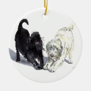 Ornamento De Cerâmica Doodle de Labradoodle