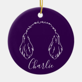 Ornamento De Cerâmica Doodle Ornament (Paw Prints)