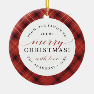 Ornamento De Cerâmica Dourada Xadrez de Natal Feliz Natal