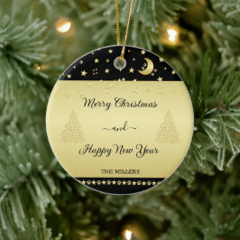 Ornamento De Cerâmica Douradas estrelas brilhantes de Natal, patas em ou