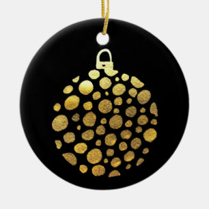 Ornamento De Cerâmica Dourado brilho de Natal
