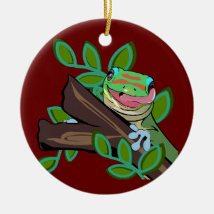 Ornamento De Cerâmica Dourado DIA DE PÓ GECKO