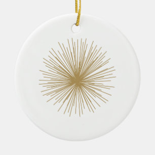 Ornamento De Cerâmica Dourado Sputnik Starburst