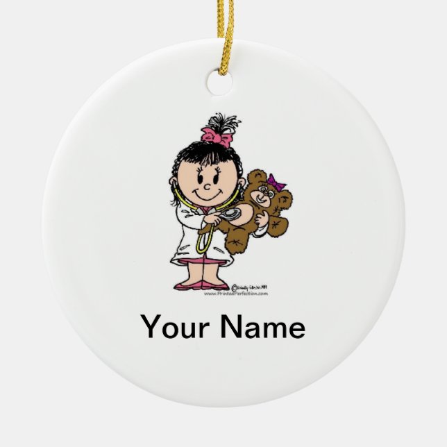 Ornamento De Cerâmica Doutor futuro - fêmea (Frente)