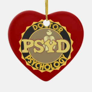 Ornamento De Cerâmica DOUTOR PSICOLOGIA PSICÓLOGO do LOGOTIPO de PsyD