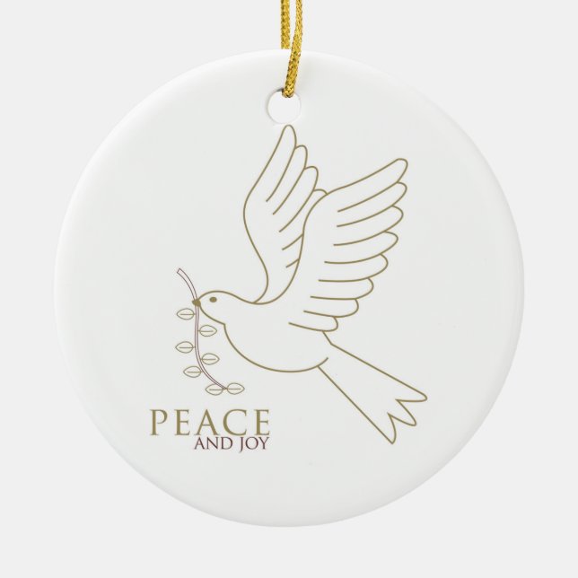 Ornamento De Cerâmica Dove of peace (Frente)