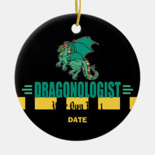 Ornamento De Cerâmica Dragão da Fantasia Verde