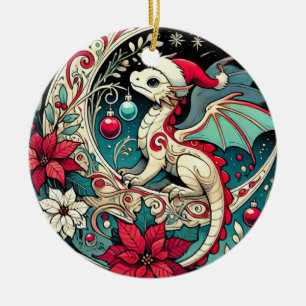 Ornamento De Cerâmica Dragão de Natal