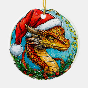 Ornamento De Cerâmica Dragão de Natal