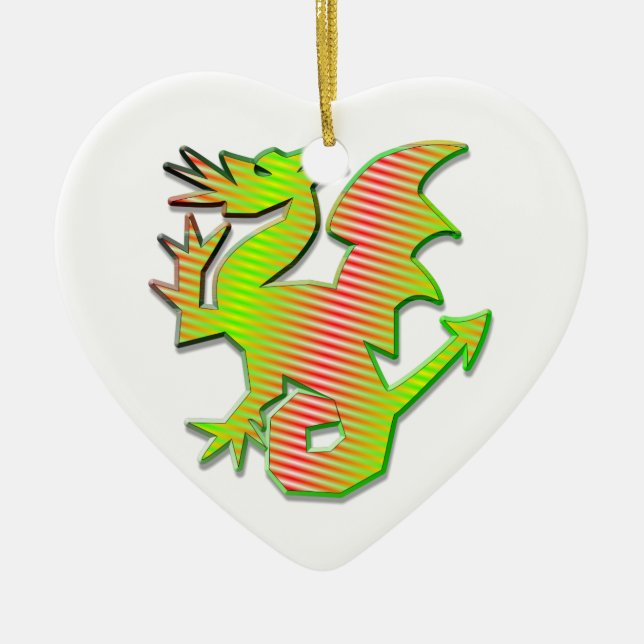 Ornamento De Cerâmica Dragão Estilizado (Frente)