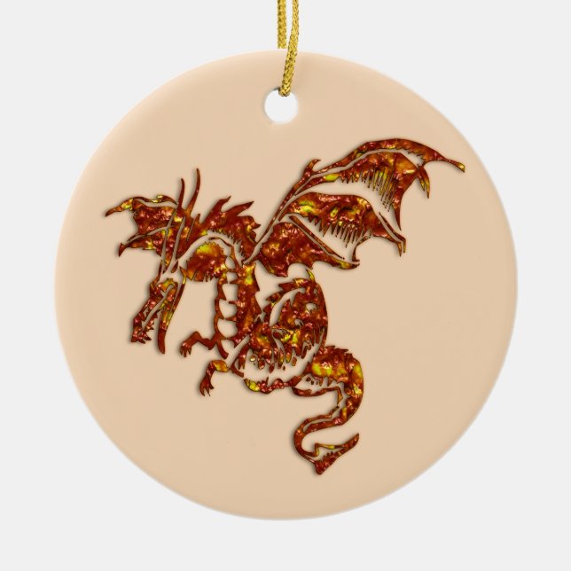 Ornamento De Cerâmica Dragão Flaming (Frente)