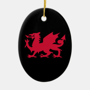 Ornamento De Cerâmica Dragão Vermelho Galês
