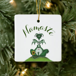 Ornamento De Cerâmica Dragão Yogi