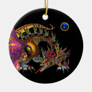 Ornamento De Cerâmica DRAGO Blue Sapphire Monograma