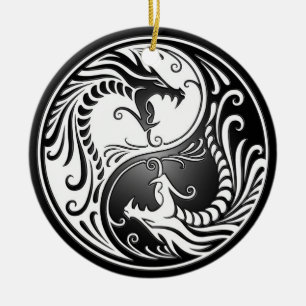 Ornamento De Cerâmica Dragões de Yin Yang