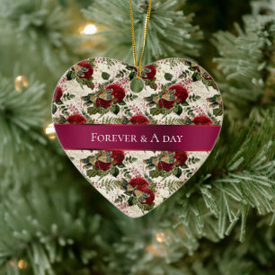 Ornamento De Cerâmica Dragões e Rosas