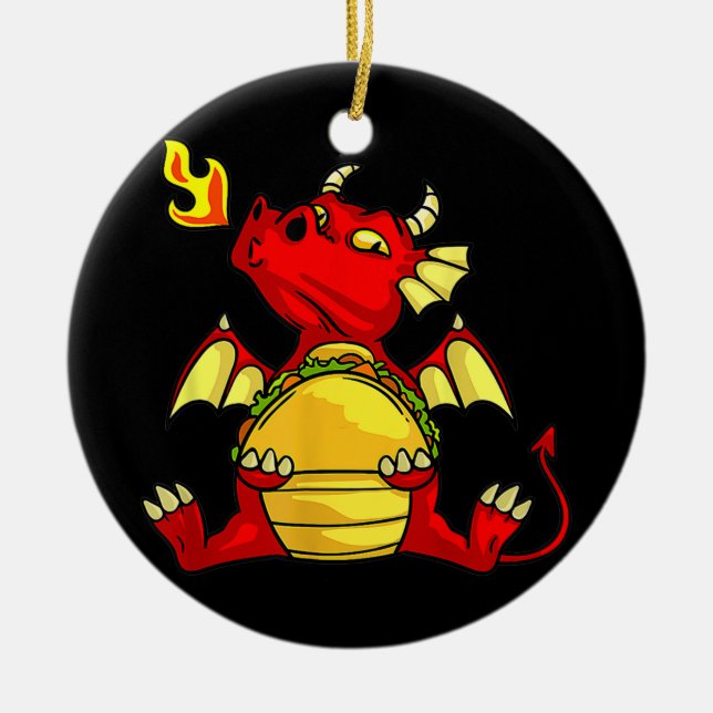 Ornamento De Cerâmica Dragões Tacos Mulheres Homens Amor Mexicano (Frente)