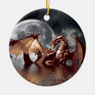 Ornamento De Cerâmica Dragon Fantasy Tree Ornament