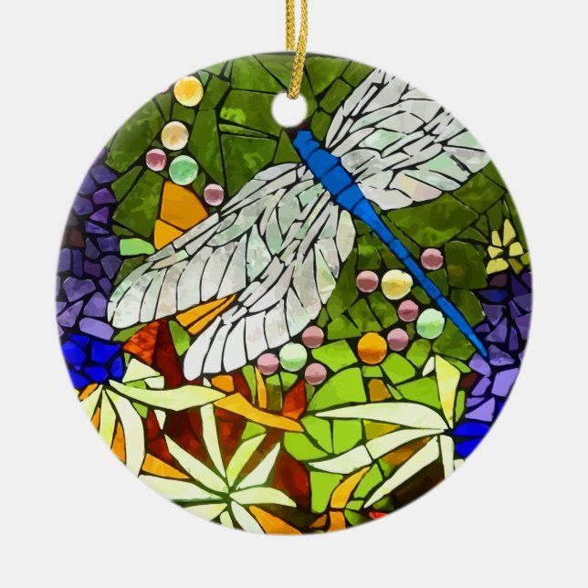 Ornamento De Cerâmica dragon-fly, libélula (Frente)