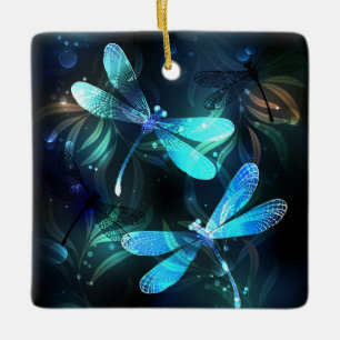 Ornamento De Cerâmica Dragonflies de lago