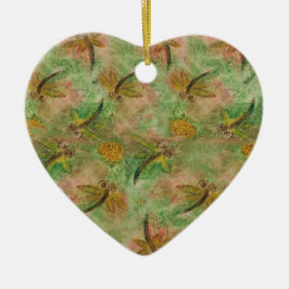 Ornamento De Cerâmica Dragonfly Cotton Candy Hearnament