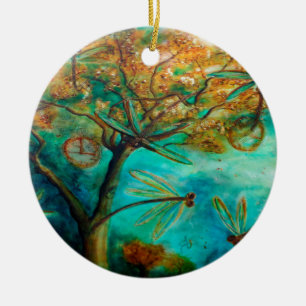 Ornamento De Cerâmica Dragonfly Flirtation