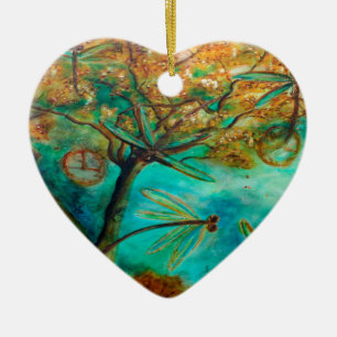 Ornamento De Cerâmica Dragonfly Flirtation