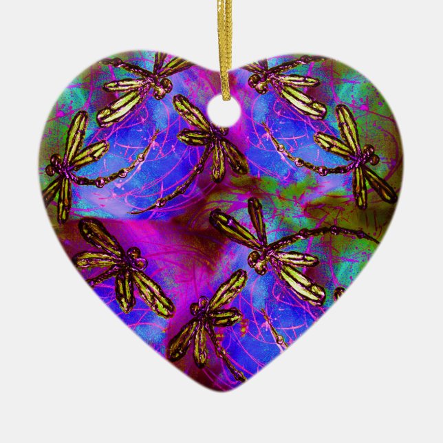 Ornamento De Cerâmica Dragonfly Hippy Flit (Frente)