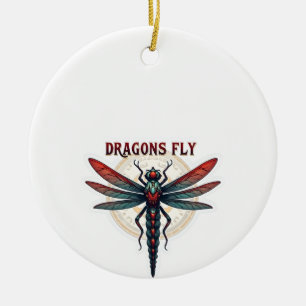 Ornamento De Cerâmica Dragonfly Legal maquinado Steampunk - Dragões Voam