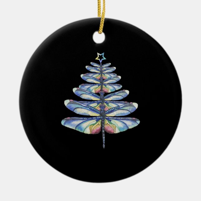 Ornamento De Cerâmica Dragonfly natal (Frente)