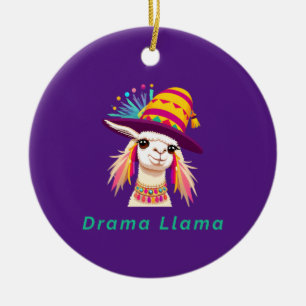 Ornamento De Cerâmica Drama Llama Funny Animal