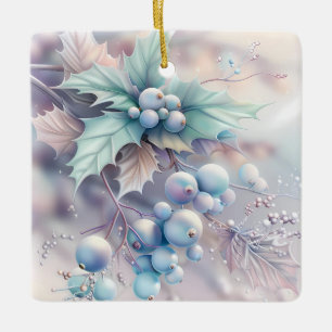Ornamento De Cerâmica Dreamy Christmas Holly Ornament