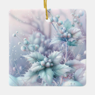 Ornamento De Cerâmica Dreamy Christmas Holly Ornament