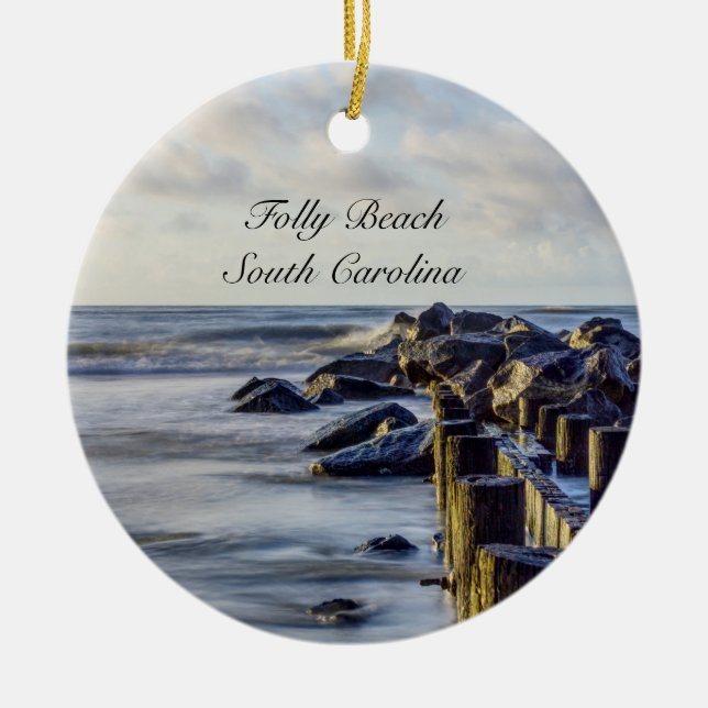 Ornamento De Cerâmica Dreamy Folly Seawall Ornament (Frente)